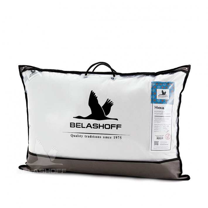 Подушка для сна 50х70 из сатина пух белая BELASHOFF