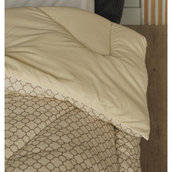 Одеяло     для сна 172х205  двуспальное из поплина  400 г/м2    шерсть овечья, силиконизированное волокно    KARIGUZ