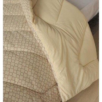 Одеяло     для сна 200х220  евро из поплина  400 г/м2    шерсть овечья, силиконизированное волокно    KARIGUZ