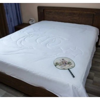 Одеяло     для сна 200х220  евро из сатина  150 г/м2    шелк, силиконизированное волокно    NatureS