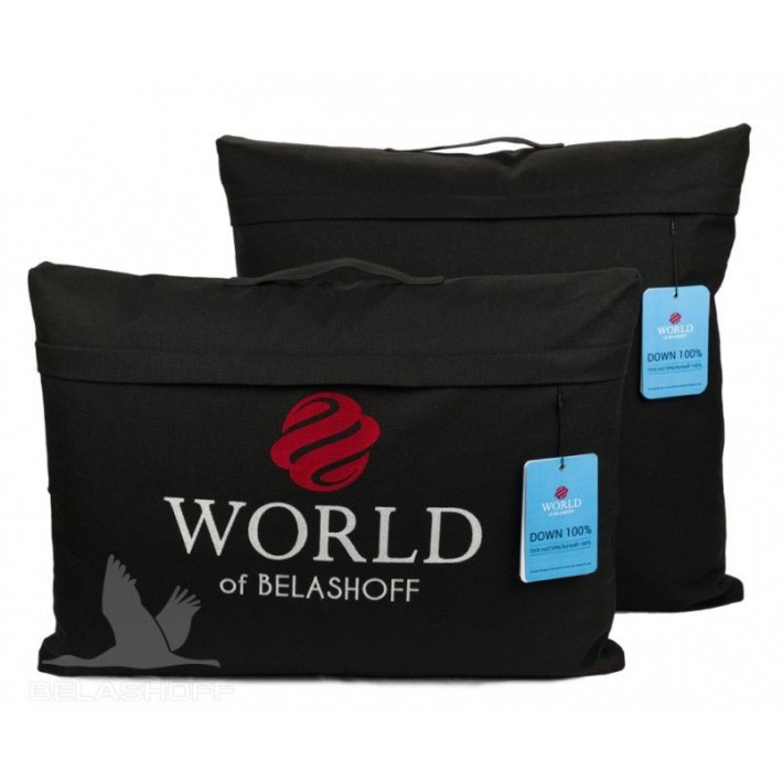 Подушка для сна 68х68 из тика пухоперовая смесь белая World of Belashoff