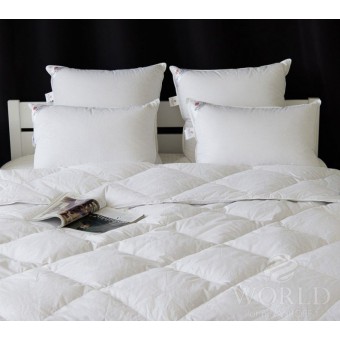 Подушка     для сна 68х68   из тика      пухоперовая смесь белая   World of Belashoff