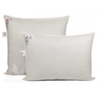 Подушка     для сна 50х70   из тика      пухоперовая смесь белая   World of Belashoff