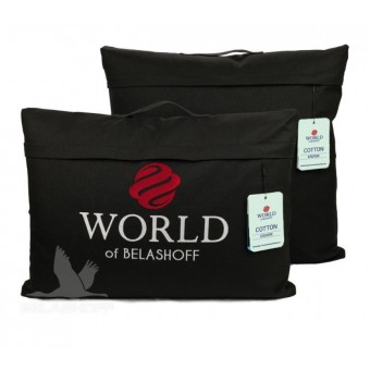 Подушка     для сна 68х68   из сатина      Хлопок, силиконизированное волокно белая   World of Belashoff