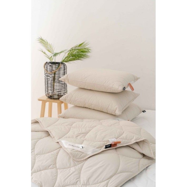 Подушка для сна 70х70 из тика FlexSoft Huvis, полиэстер, шерсть верблюжья MOYЁ HOME