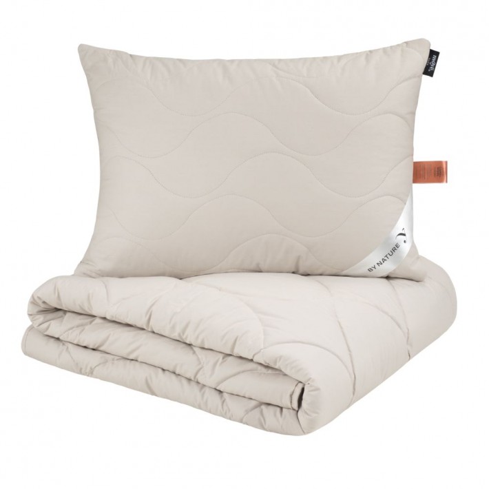 Подушка для сна 70х70 из тика FlexSoft Huvis, полиэстер, шерсть верблюжья MOYЁ HOME
