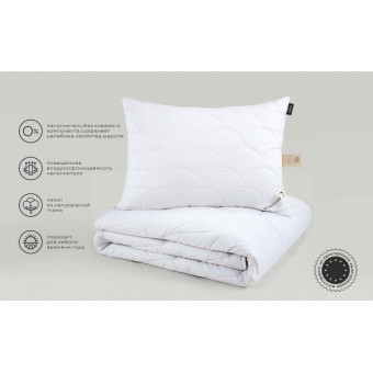 Одеяло     для сна 140х205  1,5 спальное из перкаля  300 г/м2    шерсть овечья, силиконизированное волокно    MOYЁ HOME