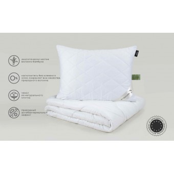 Одеяло     для сна 140х205  1,5 спальное из сатина  300 г/м2    бамбук, силиконизированное волокно    MOYЁ HOME