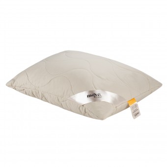 Подушка     для сна 50х70   из тика      шерсть верблюжья, силиконизированное волокно бежевая   MOYЁ HOME