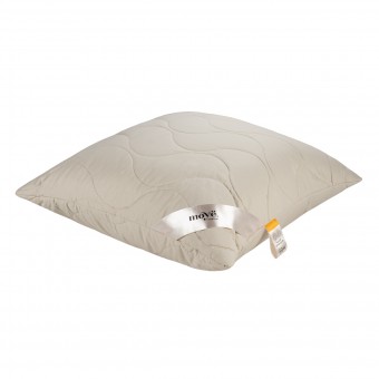 Подушка     для сна 70х70   из тика      шерсть верблюжья, силиконизированное волокно бежевая   MOYЁ HOME