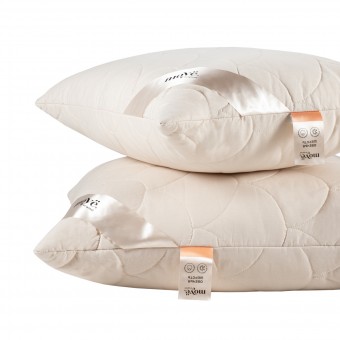 Подушка     для сна 70х70   из поликоттона      шерсть овечья, силиконизированное волокно бежевая   MOYЁ HOME