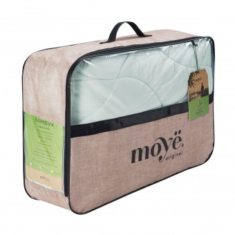 Одеяло     для сна 200х220  евро из сатина  300 г/м2    бамбук, силиконизированное волокно    MOYЁ HOME