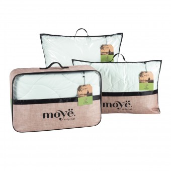 Одеяло     для сна 200х220  евро из сатина  300 г/м2    бамбук, силиконизированное волокно    MOYЁ HOME