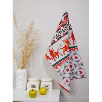 Набор полотенец         из рогожки 2 шт 150 г/м2     Зеленый   Мари Санна