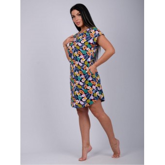 Туника  женская       из кулирки     с коротким рукавом    Фрукты