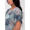 Платье женское из кулирки с коротким рукавом зеленое Круги