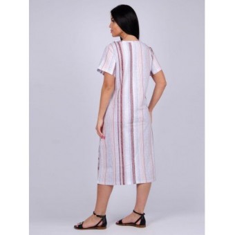 Платье  женское       из кулирки     с коротким рукавом    Цветы   