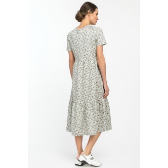 Платье  женское       трикотажное     с коротким рукавом  зеленое     