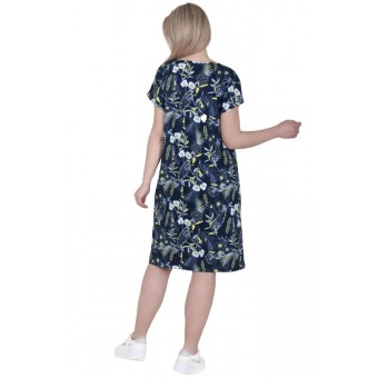 Туника  женская       из кулирки     с коротким рукавом  в ассортименте  Листья   