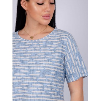 Платье  женское       из кулирки     с коротким рукавом  голубое