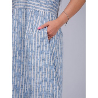 Платье  женское       из кулирки     с коротким рукавом  голубое