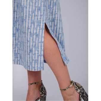 Платье  женское       из кулирки     с коротким рукавом  голубое