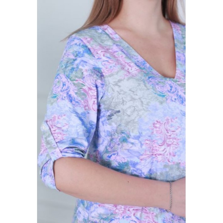 Платье женское из кулирки с рукавом 1/2 розовое