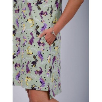 Туника  женская       из кулирки     с коротким рукавом  зеленая