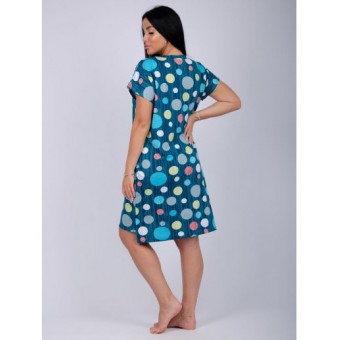 Туника  женская       из кулирки     с коротким рукавом  зеленая     