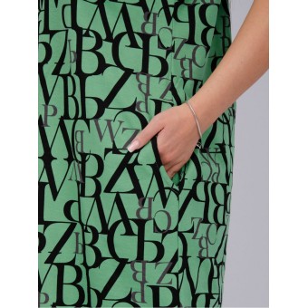 Туника  женская       из кулирки     с коротким рукавом  зеленая     