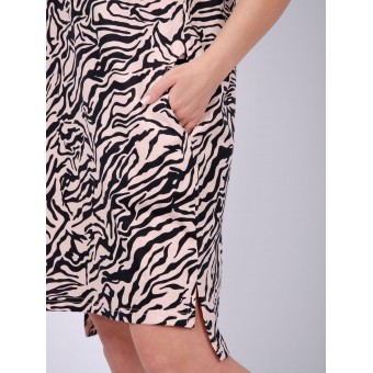 Туника  женская       из кулирки     с коротким рукавом  черная  Звезды