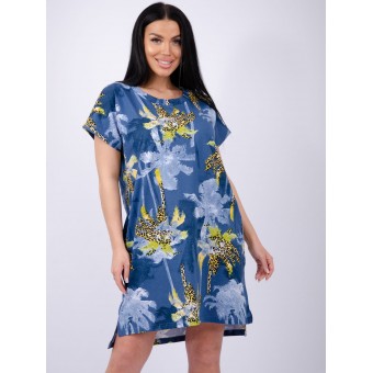 Туника  женская       из кулирки     с коротким рукавом  черная