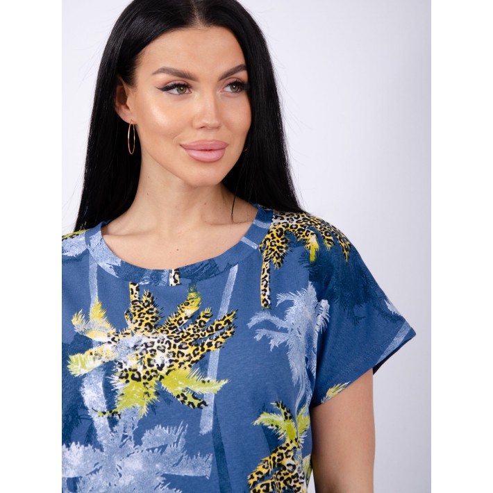 Туника женская из кулирки с коротким рукавом черная