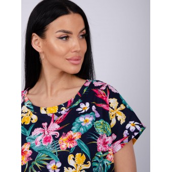 Туника  женская       из кулирки     с коротким рукавом       