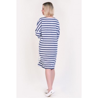 Платье  женское       из кулирки     с рукавом 3/4  синее