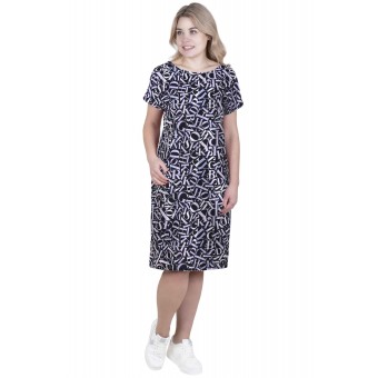 Туника  женская       из кулирки     с коротким рукавом  в ассортименте  Принт