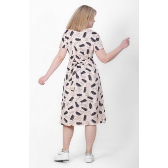 Платье  женское       из кулирки     с коротким рукавом  в ассортименте  Рисунок