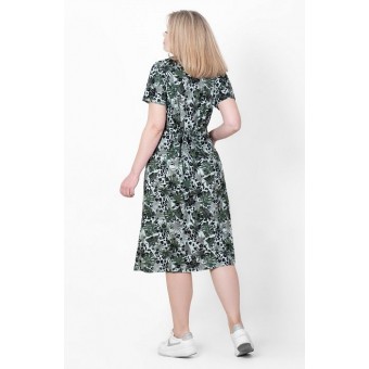 Платье  женское       из кулирки     с коротким рукавом  в ассортименте  Рисунок