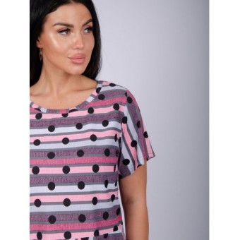 Платье  женское       из кулирки     с коротким рукавом  розовое     