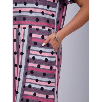 Платье  женское       из кулирки     с коротким рукавом  розовое     