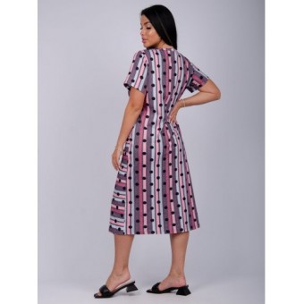 Платье  женское       из кулирки     с коротким рукавом  розовое     