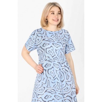 Платье  женское       из кулирки     с коротким рукавом  в ассортименте  Рисунок