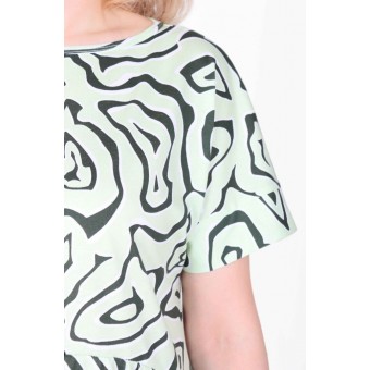 Платье  женское       из кулирки     с коротким рукавом  в ассортименте  Рисунок