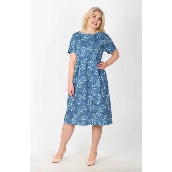 Платье  женское       из кулирки     с коротким рукавом  в ассортименте  Рисунок