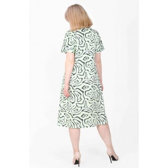 Платье  женское       из кулирки     с коротким рукавом  в ассортименте  Рисунок