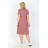 Платье женское из кулирки на пуговицах с коротким рукавом в ассортименте Цветы