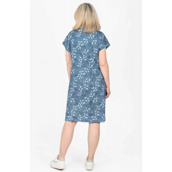 Туника  женская       из кулирки     с коротким рукавом  в ассортименте  Цветы