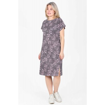 Туника  женская       из кулирки     с коротким рукавом  в ассортименте  Цветы