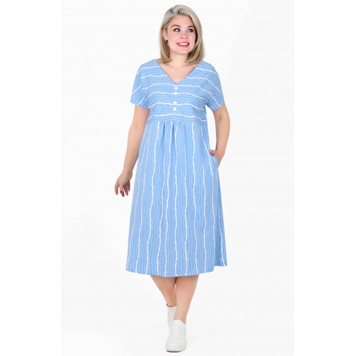 Платье женское из кулирки с коротким рукавом в ассортименте Абстракция