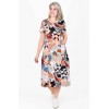 Платье женское из кулирки с коротким рукавом в ассортименте Цветы